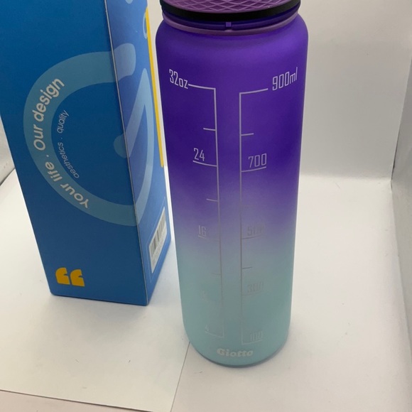 Giotto 32oz Large Leakproof BPA Free Drinking Water Bottle with Time Marker/St - Picture 2 of 3